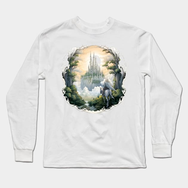 Arriving at the Tower of Guard - Fantasy Long Sleeve T-Shirt by Fenay-Designs